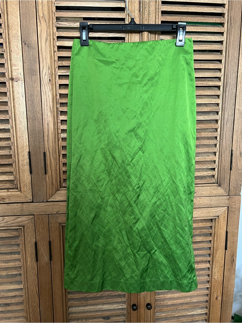 A.L.C. Phoebe Satin Midi Skirt NWOT Meadow Green Textured Size 2